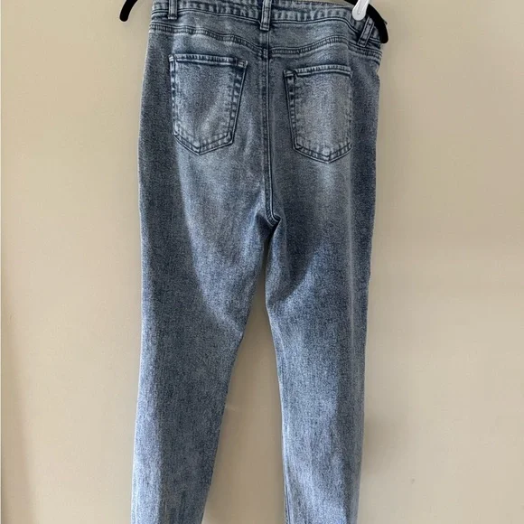 Tinseltown Light Blue Distressed Straight Leg Jeans - Picture 2 of 3